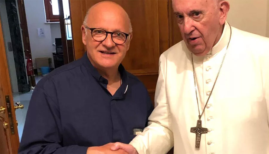 Don Alberto Conti ricevuto da Papa Francesco