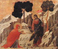 Duccio di Buoninsegna: Apparizione a Maria Maddalena (Museo dell'Opera del Duomo, Siena)